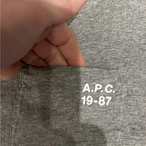 A.P.C. Terre Rouge 19-87 logo grey t-shirt.